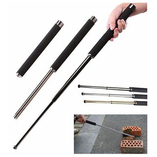 kudos Iron Baton 65 cm Tactical Telescopic Baton Stainless Steel Self Defence Security Folding Stick