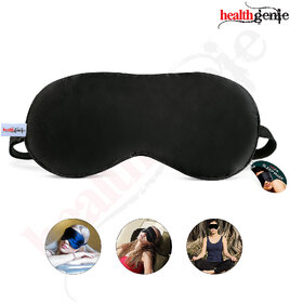 Healthgenie 100 Silk, Super Smooth Sleep Mask with Adjustable Strap and Blind Fold Eye Mask (Black)