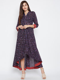 Purple-print-kurta