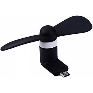 AVMART Mini Portable Cell Phone Fan Mini Electric Fan USB2.0 Phone Fan OTG USB Electric Phone Fan (Black)