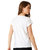 Women's White Round Neck Short Sleeve Cotton Solid Polka Dot Patch Pocket T-Shirt.