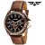 IDIVAS 104Round Dial CPR-98 Brown Leather Strap Quartz Watch For Men
