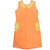 KU Girls' Peach Double Pocket Kurti