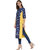 Janasya Women's Blue Crepe Straight Floral Print Kurta
