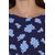 Janasya Women's Blue Crepe Straight Floral Print Kurta