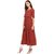 Janasya Women's Maroon Cotton Flared Floral Print Kurta