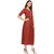 Janasya Women's Maroon Cotton Flared Floral Print Kurta