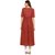 Janasya Women's Maroon Cotton Flared Floral Print Kurta