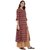 Janasya Women's Maroon Cotton Angrakha Floral Print Kurta