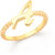 Vighnaharta Stylish Spiral Ring Shank A Letter Gold Plated Alloy Finger Ring for Women and Girls - VFJ1305FRG8