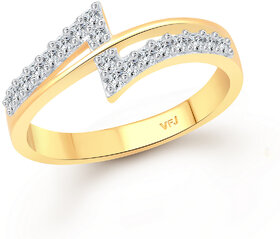 Vighnaharta Contemporary Design CZ Gold and Rhodium Plated Alloy Finger Ring for Women and Girls - VFJ1334FRG8