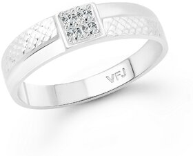 Vighnaharta Four Stone matte CZ Rhodium Plated Alloy Finger Ring for Women and Girls - VFJ1337FRR8