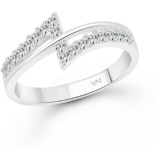 Vighnaharta Contemporary Design CZ Rhodium Plated Alloy Finger Ring for Women and Girls - VFJ1334FRR8