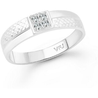 Vighnaharta Four Stone matte CZ Rhodium Plated Alloy Finger Ring for Women and Girls - VFJ1337FRR8