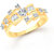 Vighnaharta Tapered Diamond CZ Gold and Rhodium Plated Alloy Finger Ring for Women and Girls - VFJ1342FRG8