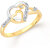 Vighnaharta Cohesion Heart CZ Gold and Rhodium Plated Alloy Finger Ring for Women and Girls - VFJ01324FRG8