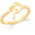 Vighnaharta Stylish Spiral Ring Shank P Letter Gold Plated Alloy Finger Ring for Women and Girls - VFJ01311FRG8