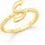 Vighnaharta Stylish Spiral Ring Shank S Letter Gold Plated Alloy Finger Ring for Women and Girls - VFJ01312FRG8