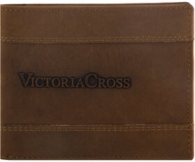 Mens Leather Wallet (Tan) By Victoria Cross.
