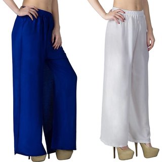White and blue  Palazzo pant ,trousers on on 249