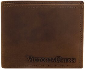 Mens Leather Wallet (Tan) By Victoria Cross.