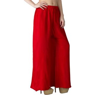 Women Daily wear red colour of palazzo pant and trousers on 160