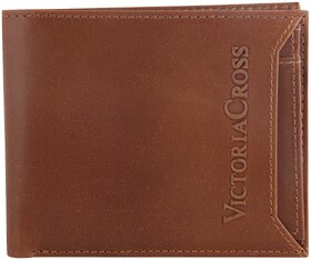 Mens Leather Wallet (Tan) By Victoria Cross.