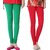 red and green pack of 2 ruby cotton lycra legging