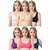 Women's Full Coverage Seamless Wirefree Non-Padded Air Bra Pack of 6
