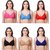 Sparkle  Multi Colour Non-Padded Seamless Bra with Full Adjustable Straps and Cotton Fabric (incl. 6 Bras)