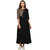 Janasya Women's Black Cotton A-Line Printed Kurta