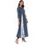 Janasya Women's Grey Poly Silk Flared Floral Print Kurta