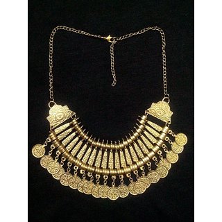 Golden Necklace Oxidized  Afghani Tribal choker