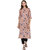 Janasya Women's Multicolor Crepe Straight Floral Print Kurta