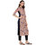 Janasya Women's Multicolor Crepe Straight Floral Print Kurta