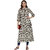 Janasya Women's Cream Cotton A-Line Printed Kurta