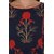 Janasya Women's Blue Cotton Flared Floral Print Kurta