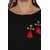Janasya Women's Black Cotton Anarkali Geometric Print Kurta