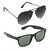 HRINKAR Men's Grey Mirrored Aviator Sunglasses