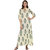 Janasya Women's Cream Cotton A-Line Floral Print Kurta