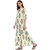 Janasya Women's Cream Cotton A-Line Floral Print Kurta