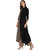 Janasya Women's Black Cotton Asymmetric Printed Kurta With Palazzo