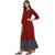 Janasya Women's Maroon Cotton Anarkali Plain Kurta