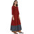 Janasya Women's Maroon Cotton Anarkali Plain Kurta