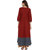 Janasya Women's Maroon Cotton Anarkali Plain Kurta