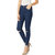 Miss Chase Women's Navy Blue Skinny Fit High Rise Regular Length Clean Look Knee Slit Denim Stretchable Jeans