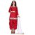Maroon Color Cotton Embroidered Unstitched Patiyala Salwar Suit (maroon kudi)