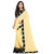 Beige and Black Designer Georgette Embroidered Border Saree With Black Blouse Piece (mapple.black saree)