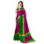 Pink Poly Cotton Striped Pattern Saree With Blouse Piece (dfcndPC3)
