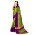 Parrot Green Poly Cotton Striped Pattern Saree With Blouse Piece (dfcndPC5)